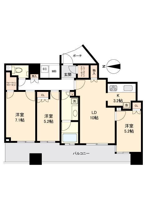 サンクタス川崎タワー 24階 間取り図