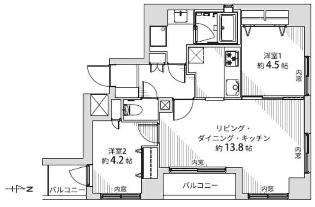 グランレーブ新丸子 10階 間取り図