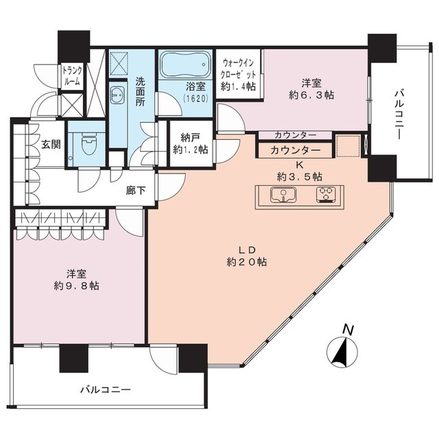 パークタワー横濱ポートサイド 23階 間取り図