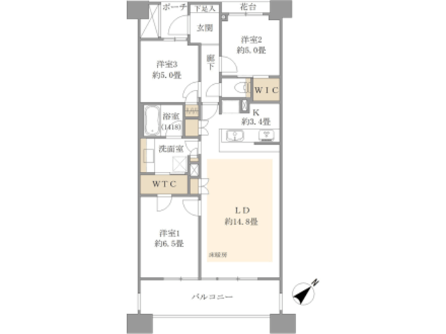 コットンハーバータワーズベイイースト 5階 間取り図