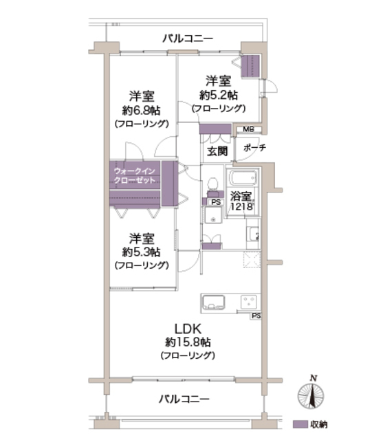 吉祥寺南パーク・ホームズ 10階 間取り図