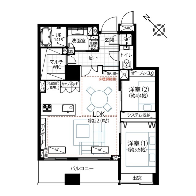 ガレリアグランデ 22階 間取り図