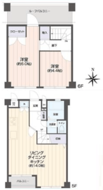 ハイネス大山 5階 間取り図