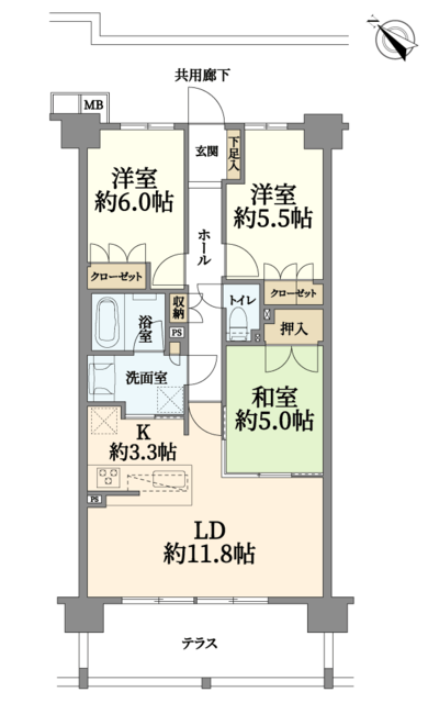 レーベン新川崎デュアリズム 1階 間取り図