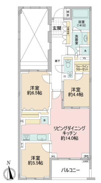 パークコート市ヶ谷ノーブルヒルズ 3階 間取り図