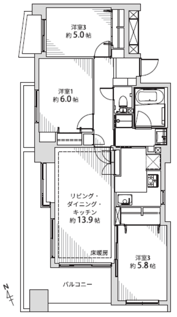 クリオ横浜西口壱番館 8階 間取り図