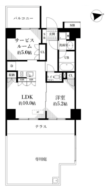 デュオステージ大山 1階 間取り図