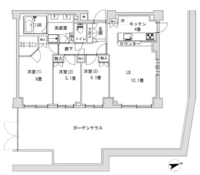 クラッシィハウス三鷹 1階 間取り図