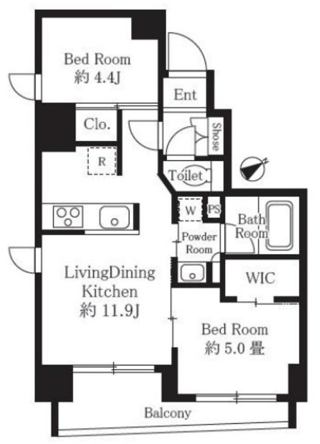 アルティザ東銀座 11階 間取り図