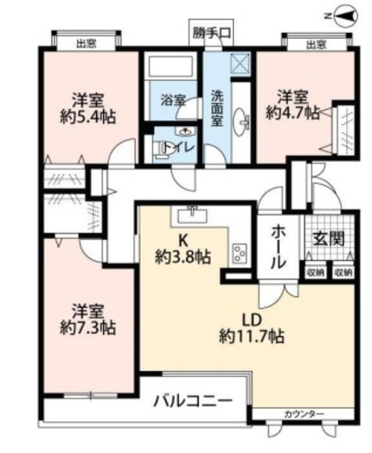 緑が丘シティハウス 1階 間取り図