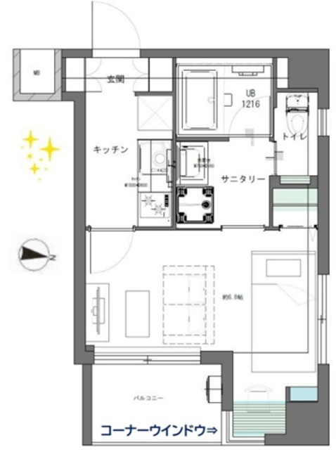 日神デュオステージ笹塚西館 1階 間取り図