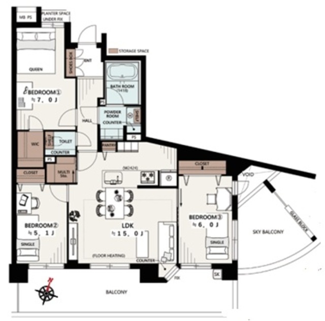 物件画像 ジェイシティ千歳烏山 3階