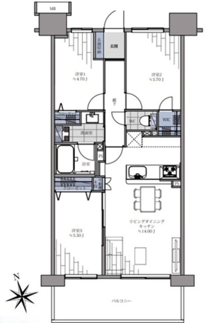 物件画像 オーベルグランディオ萩中2号棟 4階