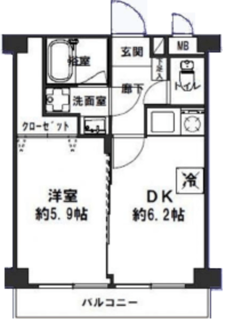 秀和五反田駅前レジデンス 3階 間取り図