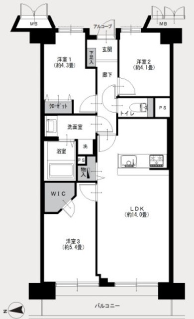 物件画像 ツインシティ弐番館アルス東砂 2階