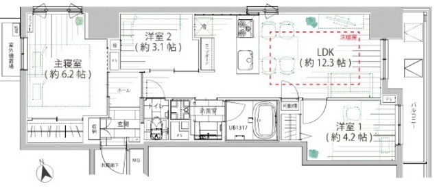 物件画像 カルムインフォアームズ東京コア 6階