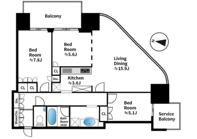 物件画像 二子玉川ライズタワー&レジデンスタワーセントラル棟 21階