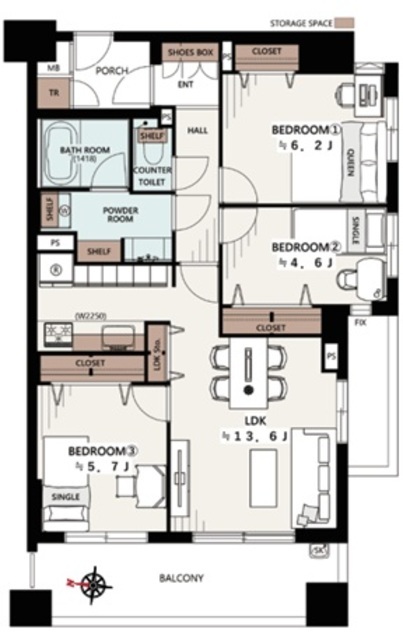 物件画像 サーパス芦花公園 6階