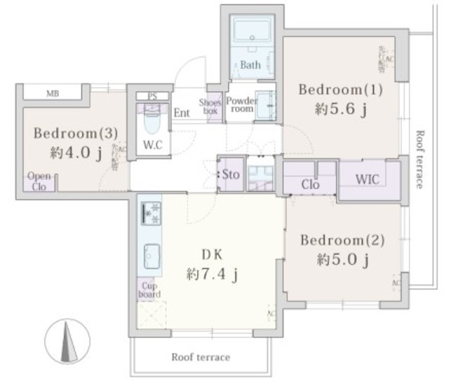 物件画像 タウンハイツ砧 3階