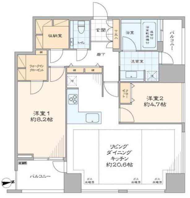 ザ・パークタワー東京サウス 21階 間取り図