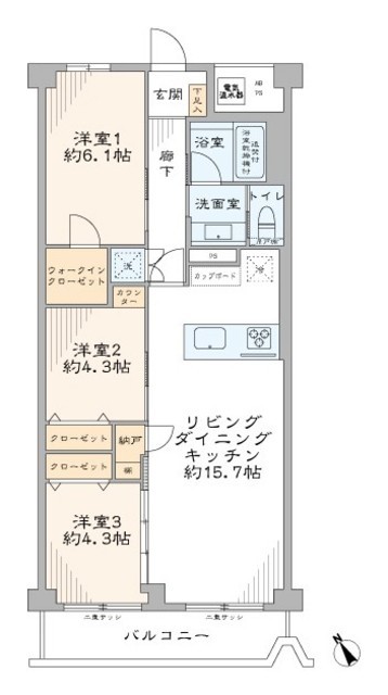 五反田ロイヤルハイツ 14階 間取り図