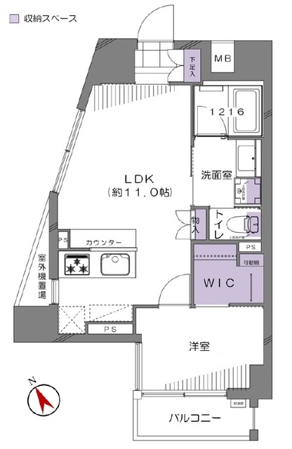 ラグジュアリーレジデンス新宿ソラーレ 8階 間取り図
