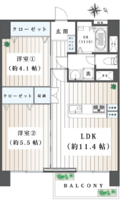 高田馬場住宅 13階 間取り図