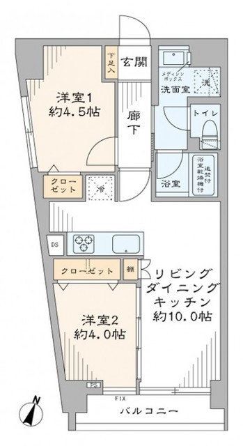 パールハイツ幡ヶ谷 4階 間取り図