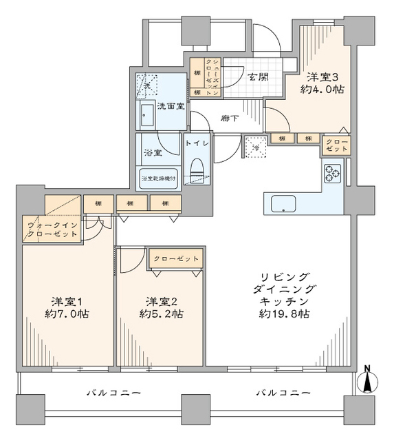 西戸山タワーホウムズノースタワー 12階 間取り図