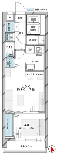 渋谷マンション 1階 間取り図