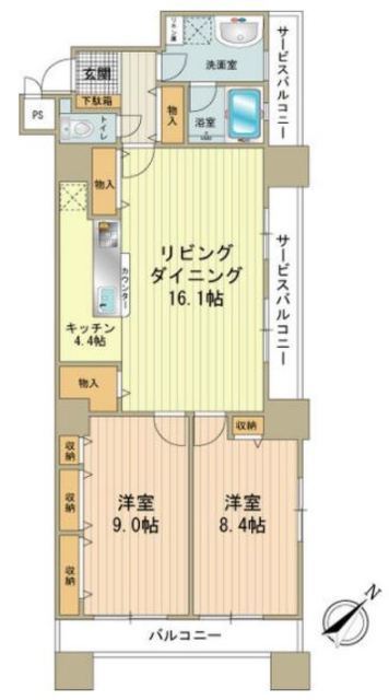 コスモ東京ベイタワー 17階 間取り図