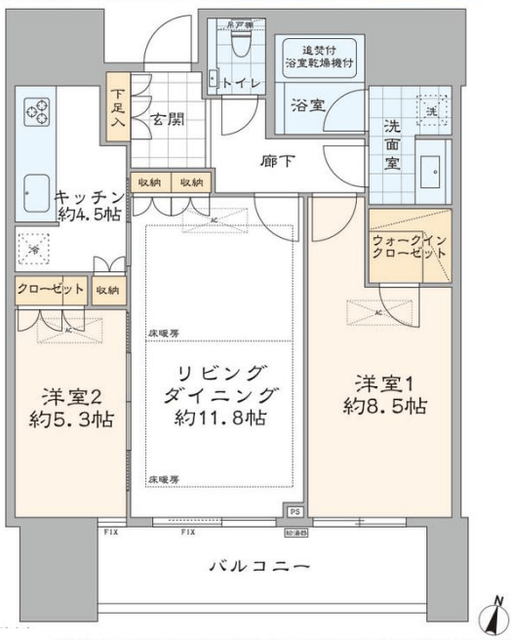 赤坂タワーレジデンス　トップオブザヒル 16階 間取り図