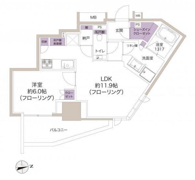 ザ・パークハウス三田タワー 9階 間取り図