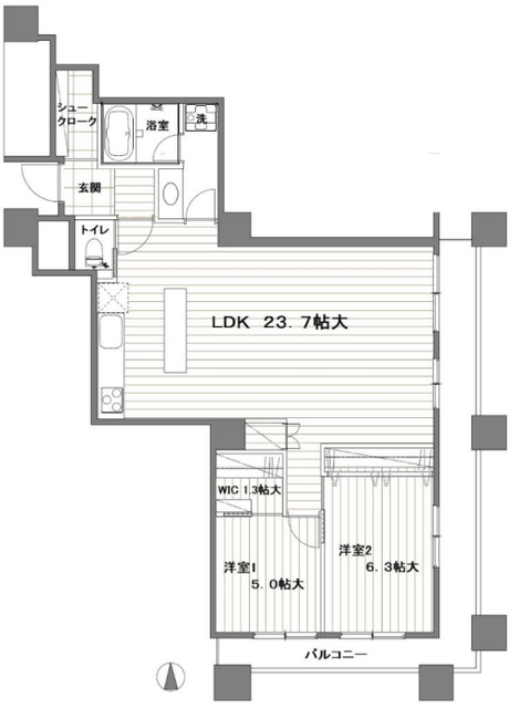 西戸山タワーホウムズノースタワー 25階 間取り図