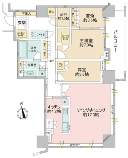 ザ・パークタワー東京サウス 17階 間取り図