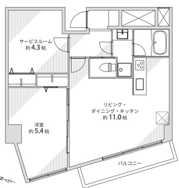 ライオンズマンション駒沢 12階 間取り図
