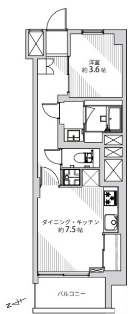 白金武蔵野コーポラス 4階 間取り図