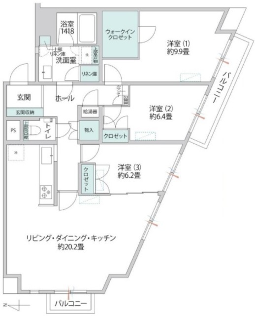 コートハウス駒沢 1階 間取り図