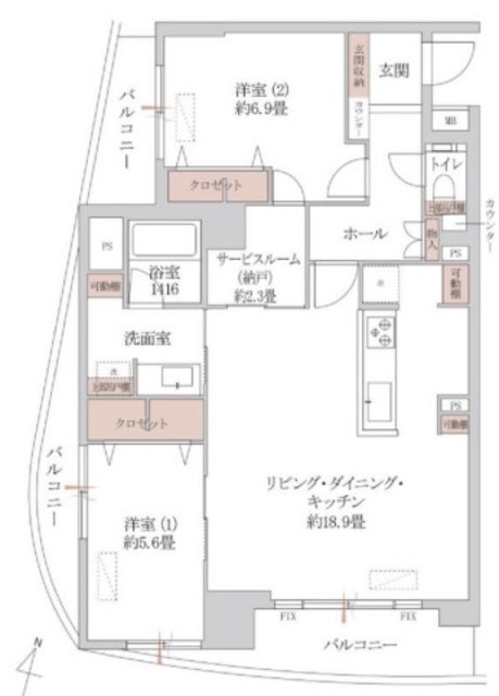 シルフィード南平台 6階 間取り図