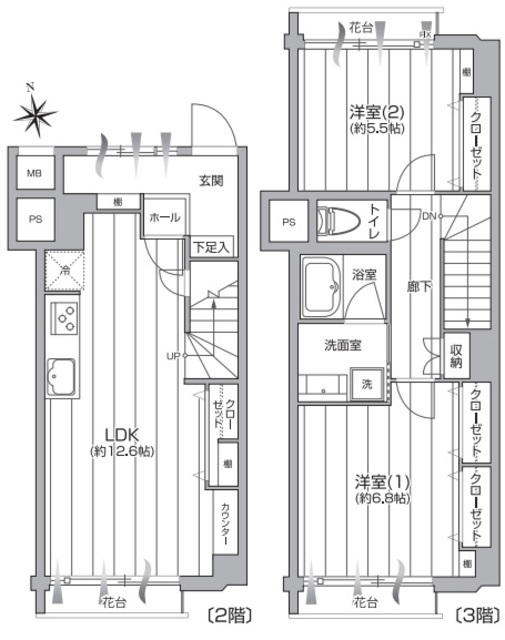 目黒セントラルマンション 2階 間取り図