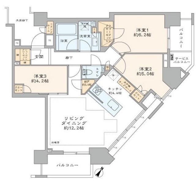ブリリアザタワー東京八重洲アベニュー 4階 間取り図