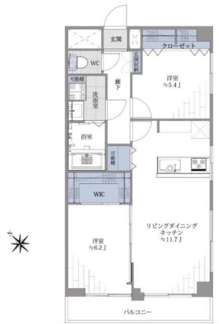 セブンスターマンション第3五反田 7階 間取り図