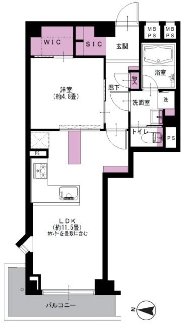 西新宿ハウス 4階 間取り図