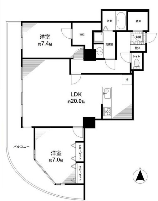 西戸山タワーホウムズサウスタワー 4階 間取り図