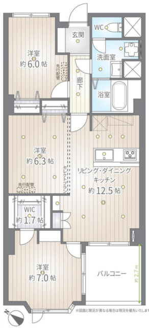 赤坂パインクレスト 3階 間取り図