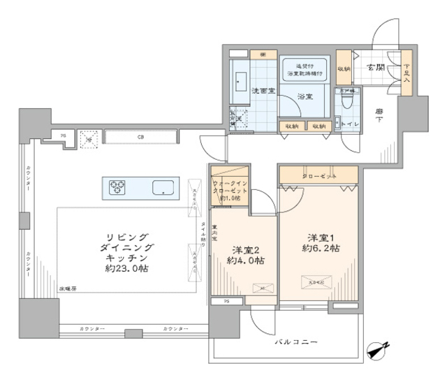 ザ・パークタワー東京サウス 4階 間取り図