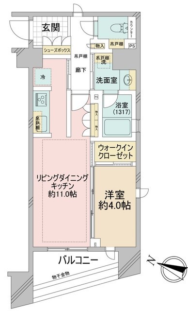 シティインデックス千代田岩本町 14階 間取り図