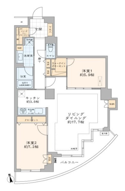 ドレッセ目黒インプレスタワー 14階 間取り図