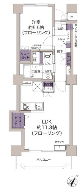 武蔵小山フラワーマンション 5階 間取り図