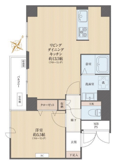 西新宿ビューハイツ 6階 間取り図